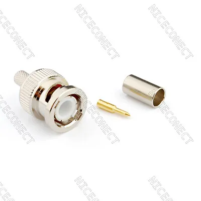 BNC Male Straight Crimp For RG58 LMR195 RG400 RG142 Cable RF Connector • $1.35