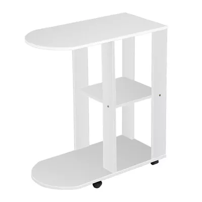 NICEME C-Shaped End Table For Living Room 30cm Narrow Side Table On Casters • £28.99