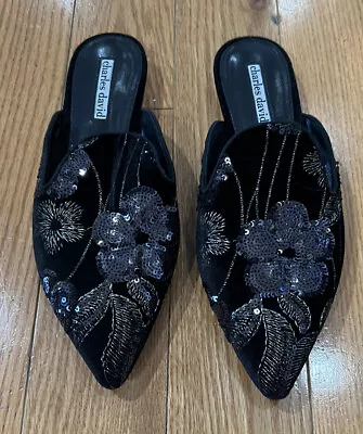 $13.30 • Buy Charles David Slip On Shoes Size 6 Sequin Design Black