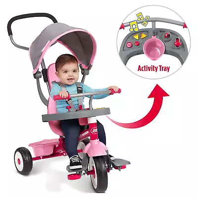 4-in-1 Stroll 'N Trike With Activity Tray Kids Bikes Steering Tricycle Infant • $83.79