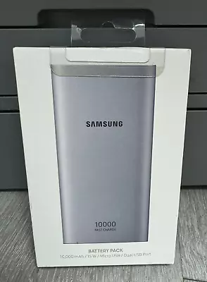 Samsung EB-P1100B Silver Dual USB 10000mAh Battery Fast Charging Slim Power Bank • $16.89