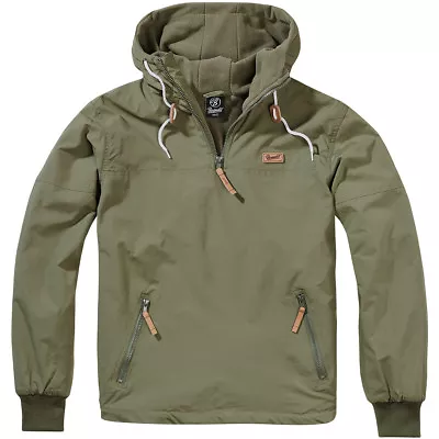 £62.95 • Buy Brandit Luke Windbreaker Mens Hooded Fleece Lined Jacket Warm Hoodie Coat Olive