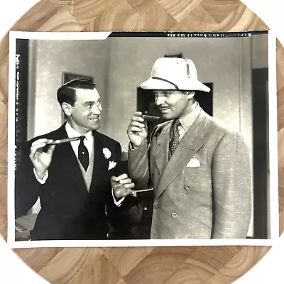 Vtg Hollywood Press Photo Black White 8x10 Men With Cigars • $9.95