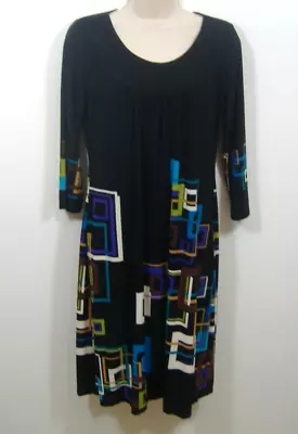 Voir Voir Womens Dress Size 10 Shift 3/4 Sleeves Stretchy Career • $12.56