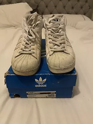 £29.99 • Buy Adidas Promodel Hi Tops Trainers Shell Toe White Mens UK 13.5