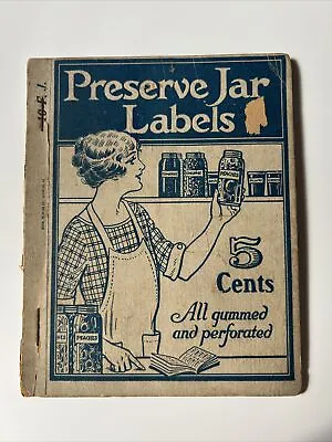 1920s Vintage PRESERVE JAR LABELS Booklet Canning  Jars Fruits Sauces Berries • $14.21