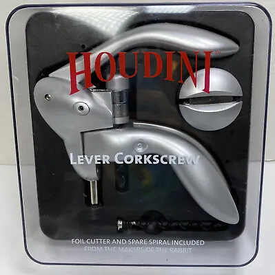 HOUDINI Vertical Corkscrew Wine Opener By: Rabbit W/Foil Cutter And Spare Spiral • $9.70