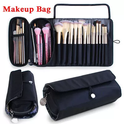 Waterproof Oxford Cloth Roll Up Makeup Brushes Bag Portable Folding Cosmetic Bag • $17.38