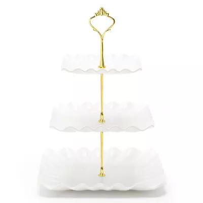 Coitak 3 Tier Cupcake Stand Plastic Tiered Serving Stand Square Dessert Tray ... • $14.77