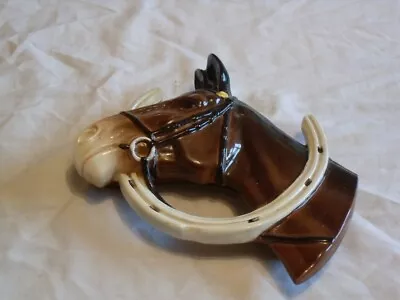 Vintage Beswick Racehorse Head With Horse Shoe. Wall Hanging. • £30