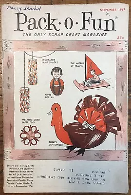 Pack-O-Fun Scrap-Craft Magazine November 1967 Thanksgiving Art Projects • $8.99