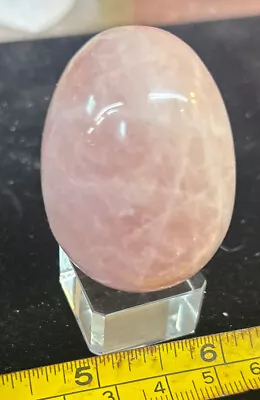 Rose Quartz Egg With Crystal Stand • $8.99