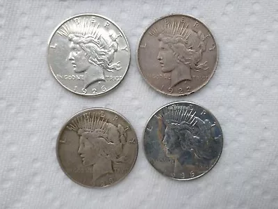 Lot Of FOUR (4) Peace  Silver Dollars .900 • $10.60