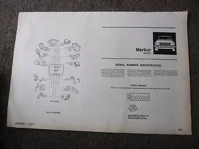 CHILTONS  WIRING DIAGRAMS FOR 1985-86 MERKUR XR4Ti • $19.99