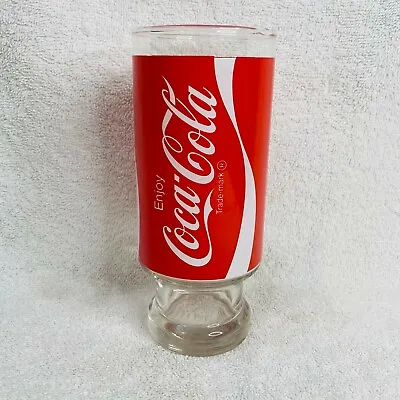 Vintage Enjoy Coca-Cola Coke Drinking Glass 6 1/2  Tall 2 1/2  Mouth Classic • $18.94