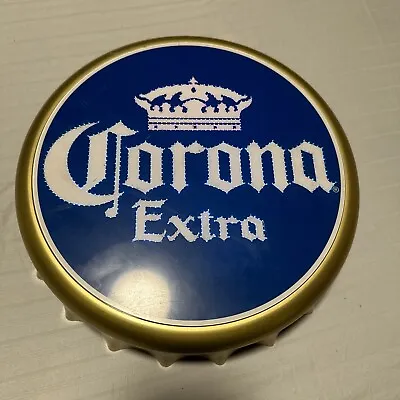 Large 13  Round Corona Extra Beer Bottle Cap LED Sign. Wall Mount Or Stand Up. • $48.32