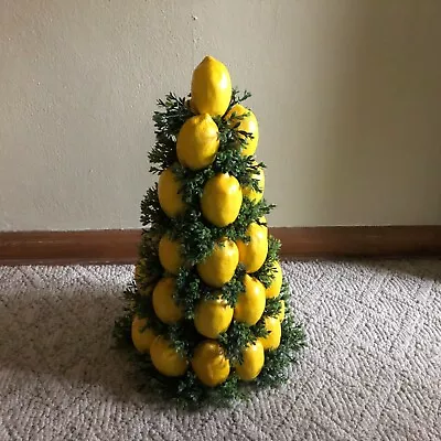 Faux Fruit Lemon Tree Centerpiece 19  Plastic Mid Century Unusual Vintage Cute • $52.16