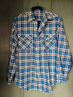 Vintage Big Mac Blue Plaid  Shirt Mens Medium • $14.99