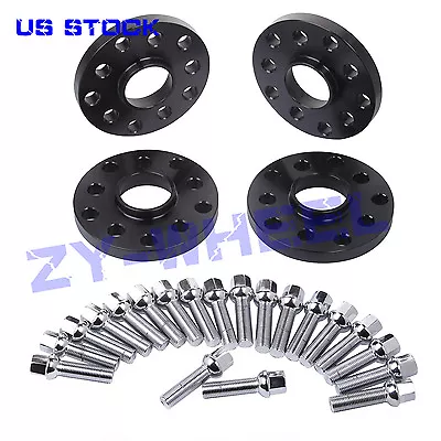 4pcs 15mm 5x100 5x112 Black Hubcentric Wheel Spacers With 20pcs 14x1.5 Lug Bolts • $69.99