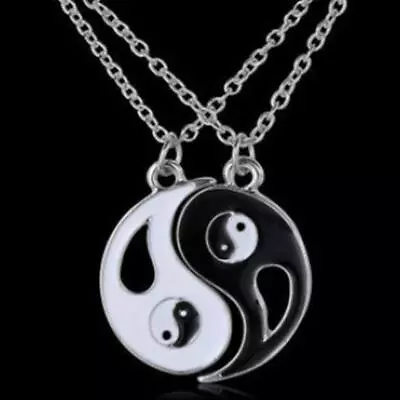 Ying & Yang Best Friends Necklace Pendants Chain Set Friendship Gift New Fast • $10.14