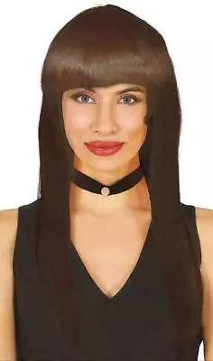 Womens Ladies Long Straight Fringe Various Colour Wigs Party Fancy Dress • £5.29