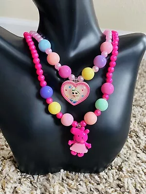$5.99 • Buy 2 Adorable Necklace Sets Chunky Jewelry For Girls Little Kids