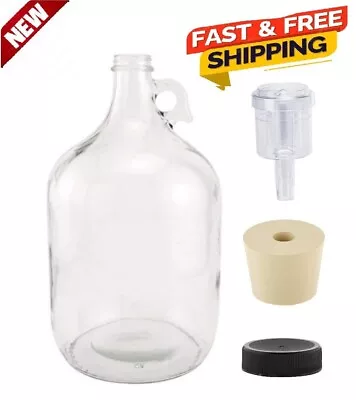 Glass Fermenting Jug Carboy Fermenter Home Wine Beer Making Gallon Bottle Clear. • $22.95