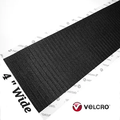 4  Wide X 1 Foot VELCRO® Brand Stick-On HOOK SIDE ONLY (Hard Side)  - Black • $8.19