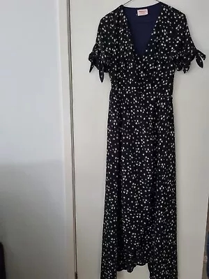 Showpo Navy Blue Floral Maxi Wrap Dress Size 8 NWOT • $30