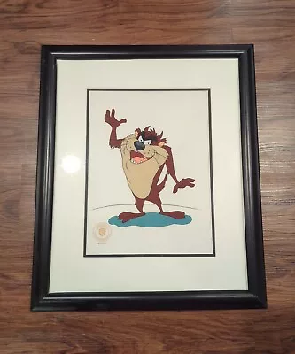 Tasmanian Devil Taz Sericel Cel Artwork Warner Bros McKimson COA Frame Original • $149.99