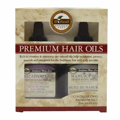 Difeel Premium Natural Hair Oil- Macadamia Hair Oil & Manuka Oil 2.5oz 2PC SET • $9.67