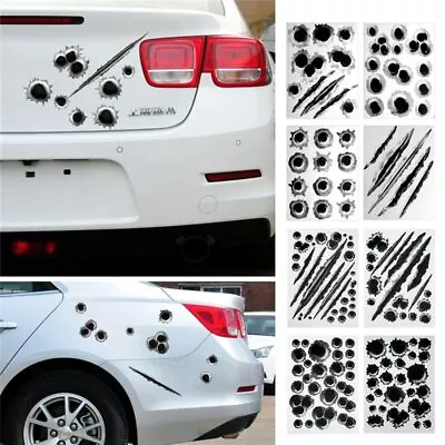 $6.36 • Buy Car Side Stickers 3D Bullet Hole Funny Decals Auto Motorcycle Decoration Sticker