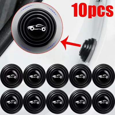 10x Car Door Anti-Shock Silicone Pads Sticker Decal Decor Auto Accessories Black • $6.55