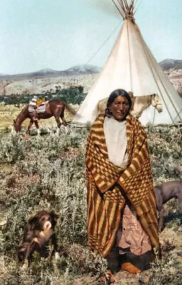 £3.99 • Buy Native American Crow Indian 1902 Wild West Photo Art Print Picture