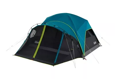 Coleman Carlsbad 4 Person Dark Room Dome Camping Tent With Screen Room Blue • $70