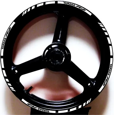 White Black Gp Style Custom Rim Stripes Wheel Decals Tape Stickers Yamaha Yzf R6 • $17.99