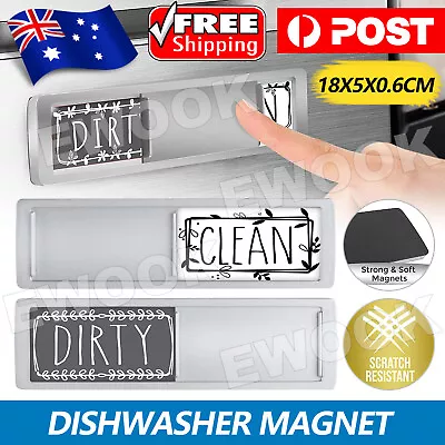 $7.95 • Buy Clean Dirty Dishwasher Magnet Indicator Sign Non-Scratch Simple Sliding Kitchen