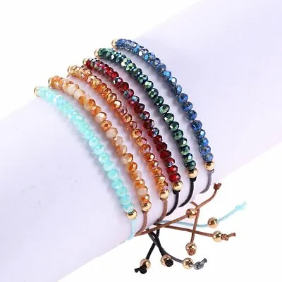 Lucky Charms Crystal Beaded Bracelet Bangle Handmade Women Adjustable Party Gift • $1.27