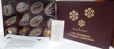 Set Of 12 Danbury Mint 2016 Gold Christmas Ornaments With Box • $149.95