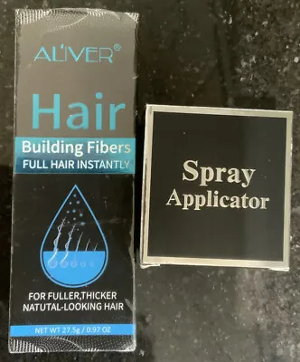 Aliver Hair Building Fibres With Spray Applicator  Treatment For Women Men • £10