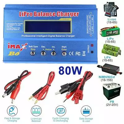 IMAX B6 6A 80W RC Li-ion Lipo Li-Fe NiCD Battery Balance Charger Discharger AU • $32.61