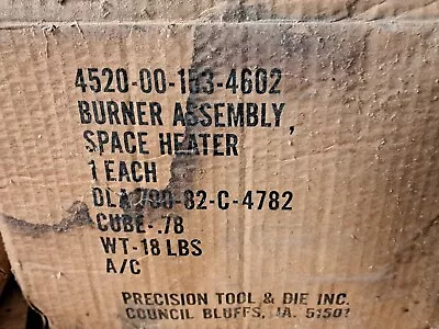 NOS Military Space Heater Burner Assembly MIL-B-2029 4520001534602 12  OD • $100