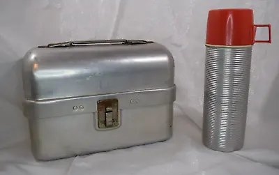 VTG Collectible Leyse Aluminum Miners Workmans Dome Lunch Box With Thermos • $95