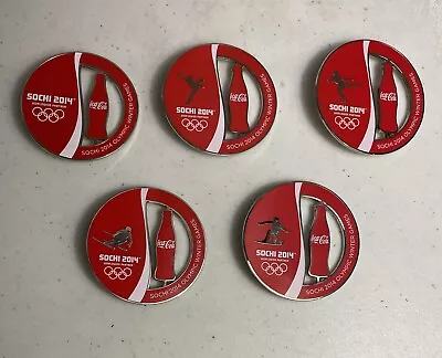 2014 Sochi Winter Olympic Coca-cola Coke Skating Snowboarding Skiing Pin Button • $10.99