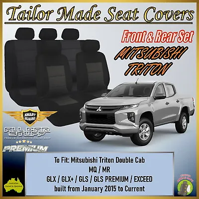 $168.89 • Buy Premium Black Seat Covers For Mitsubishi Triton MQ/MR Dual: 01/2015 To Current
