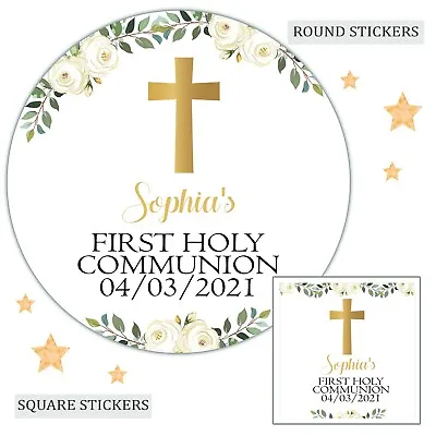Personalised First Holy Communion Stickers Labels For Party Bag Thank You  • £3.99