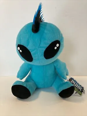 Punk Alien Plush A&A Global Blue Mohawk 13  Stuffed Animal Soft Toy 2022 AAG • $14