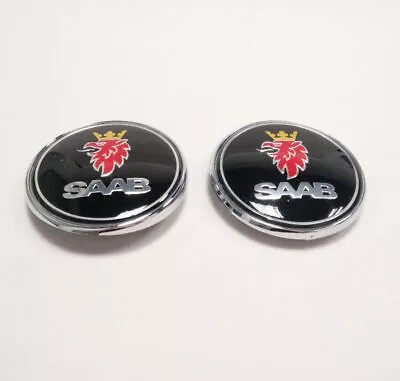 Saab Carbon Bonnet Boot Trunk Pack Set 2 Badge Emblem 93 95 9-3 9-5 Replacement • $16.99