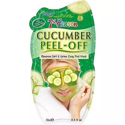 7TH HEAVEN Cucumber Peel-Off Face Mask For Removing Dirt & Grime 10ml *NEW* • £2.49