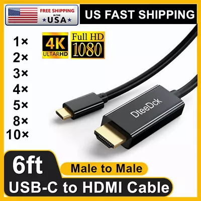 10×1× USB-C To HDMI HDTV Adapter Cable 4K 60Hz For Samsung MacBook Pro Universal • $62.99